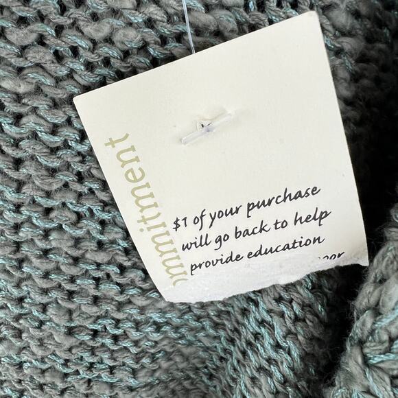 INCA MAMA by Carmela Pinillos Green Pima Cotton Ribbed Cardigan Sweater S NEW - Picture 8 of 10